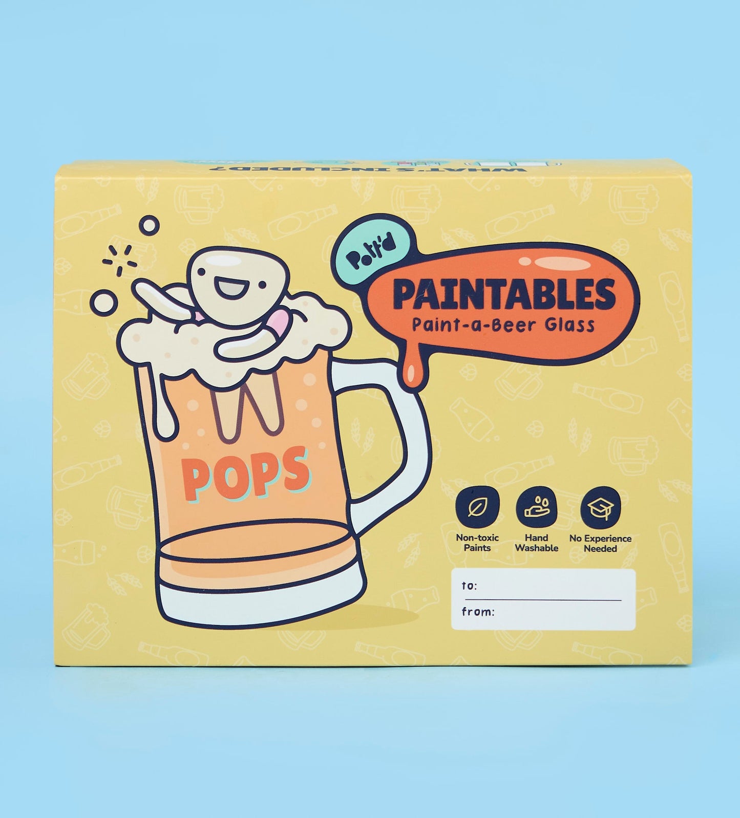 Father's Day Paint-a-Beer Glass x2