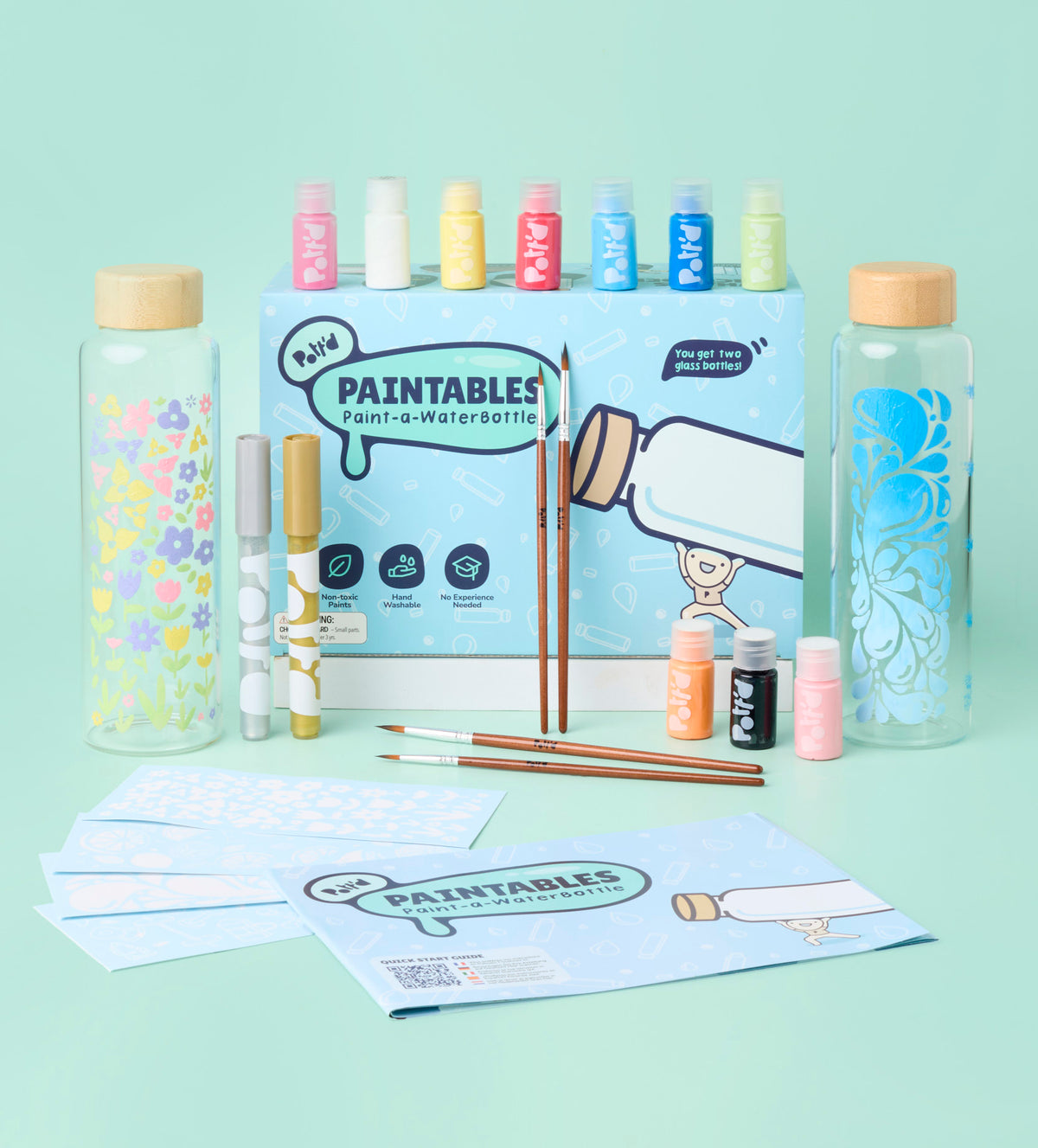 Paint-a-Glass Water Bottle x2