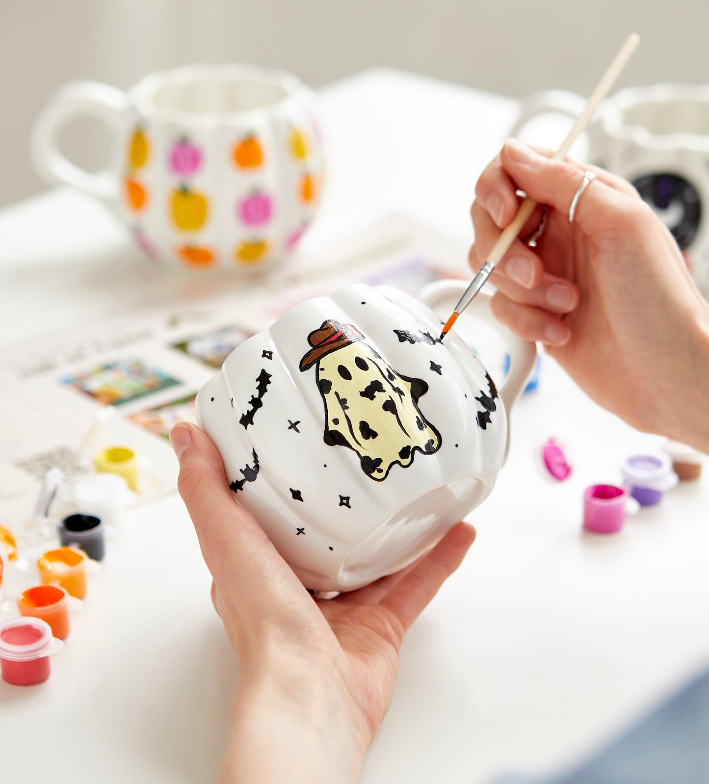 Halloween Pumpkin Paint-a-Mug x2