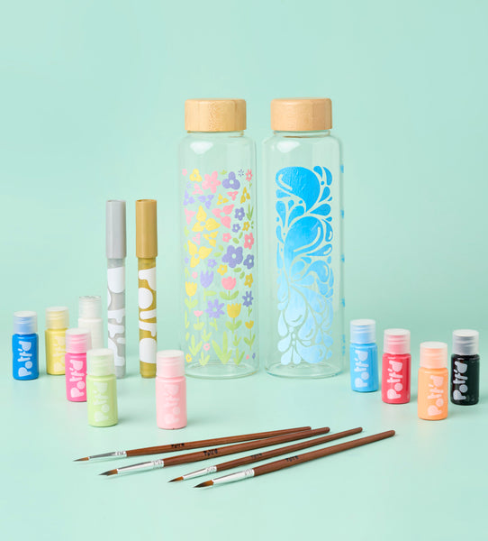 Paint-a-Glass Water Bottle x2