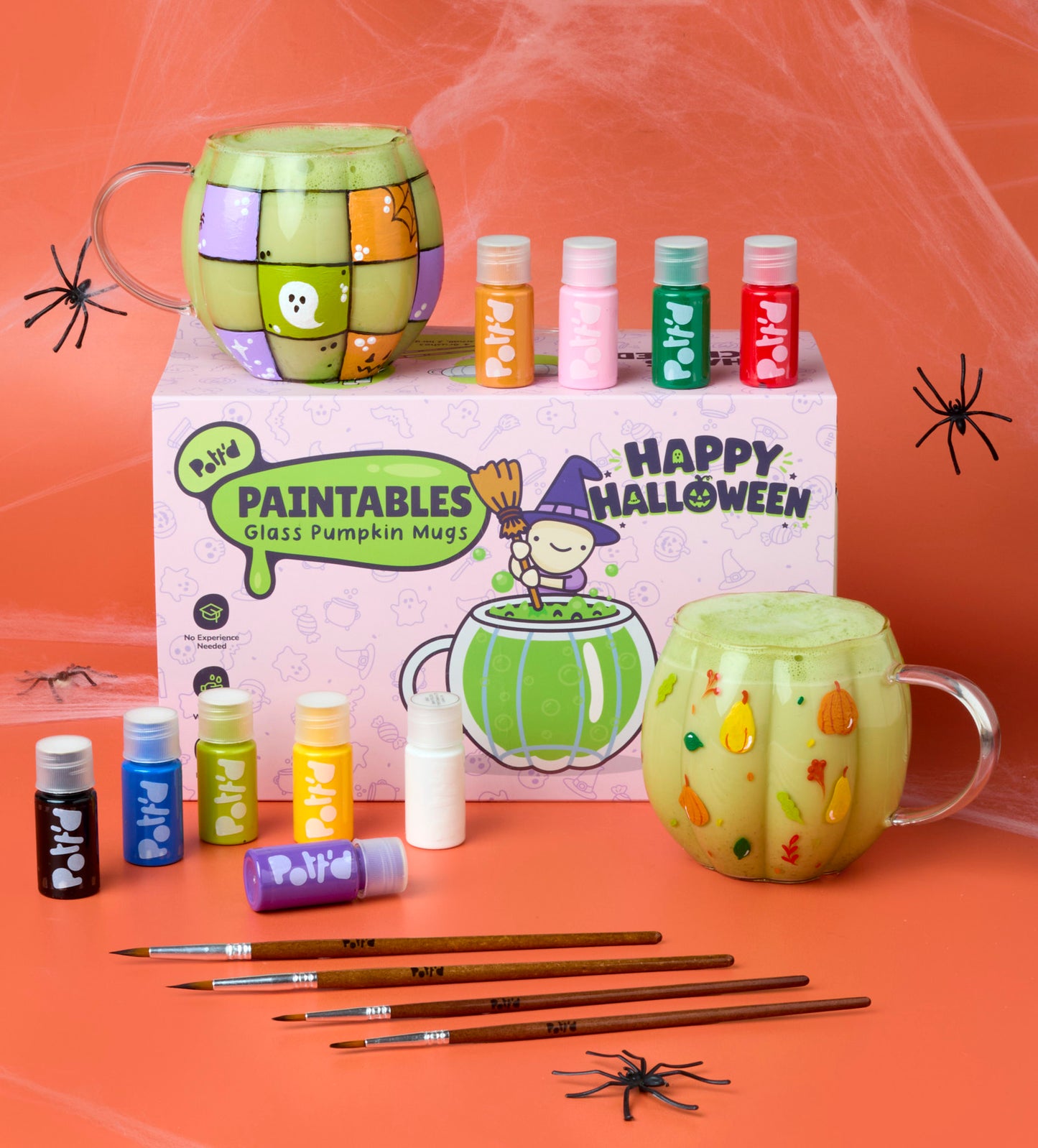 Glass Pumpkin Mug x2