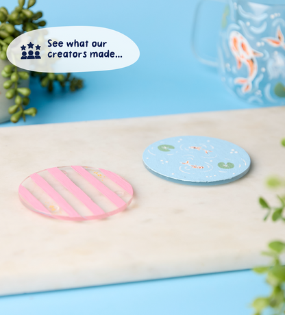 Paint-a-Glass Coaster x2