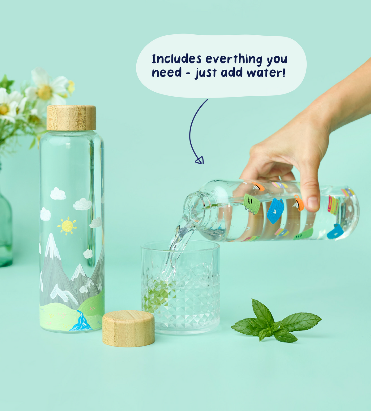 Paint-a-Glass Water Bottle x2
