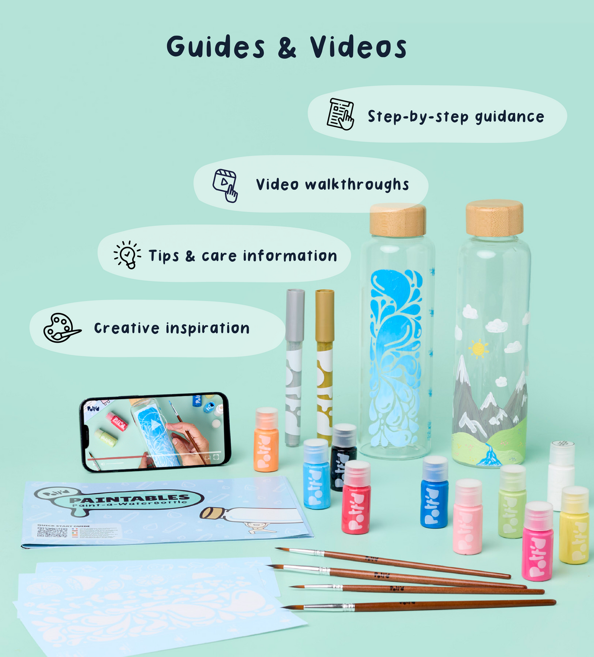 Paint-a-Glass Water Bottle x2