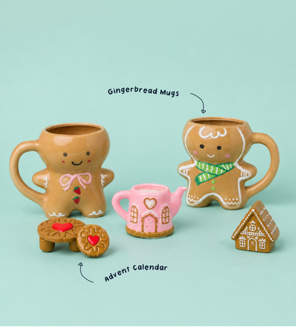 Advent Calendar & Christmas Gingerbread Paint-a-Mug Bundle