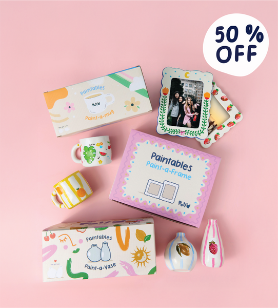Paintables Trio: Mug, Frame & Vase