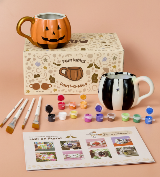 Halloween Pumpkin Paint-a-Mug x2