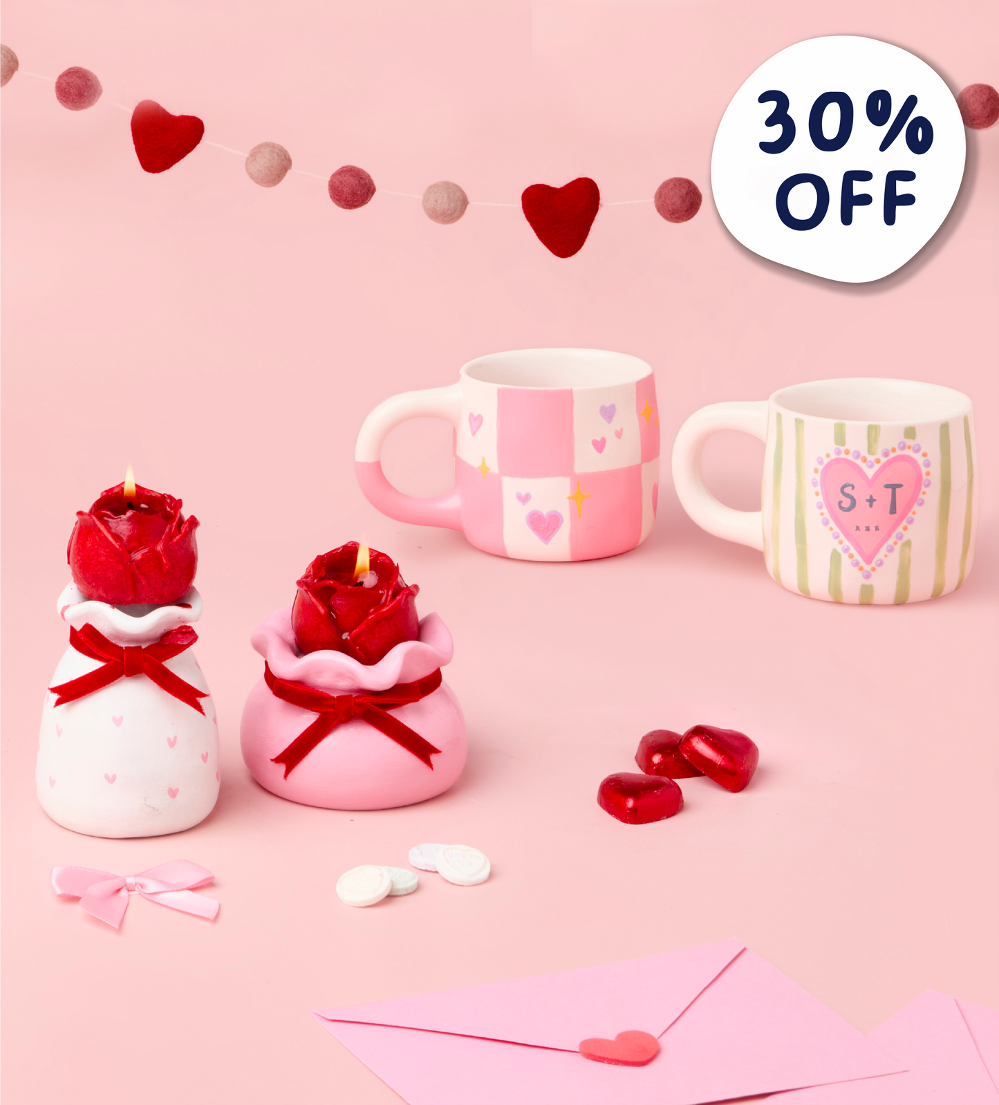 Red Rose Candle & Mug Bundle