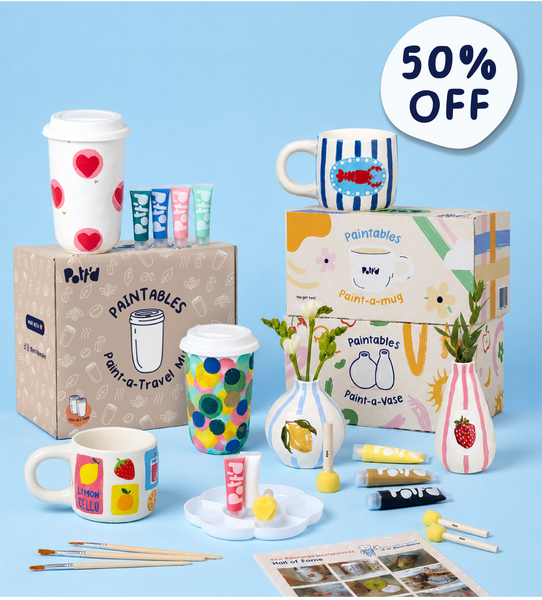 Paintables Mug, Vase & Travel Mug Bundle