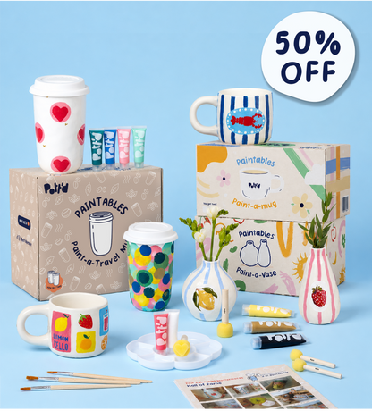 Paintables Mug, Vase & Travel Mug Bundle